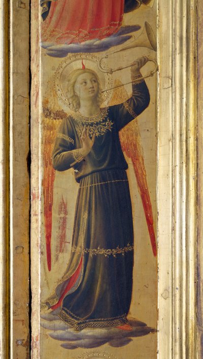 Engel met een trompet, detail door Fra Angelico